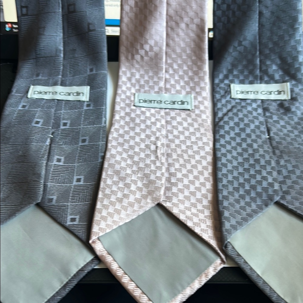 Pierre Cardin Men's Tie Set - 2 Gray and 1 Pink